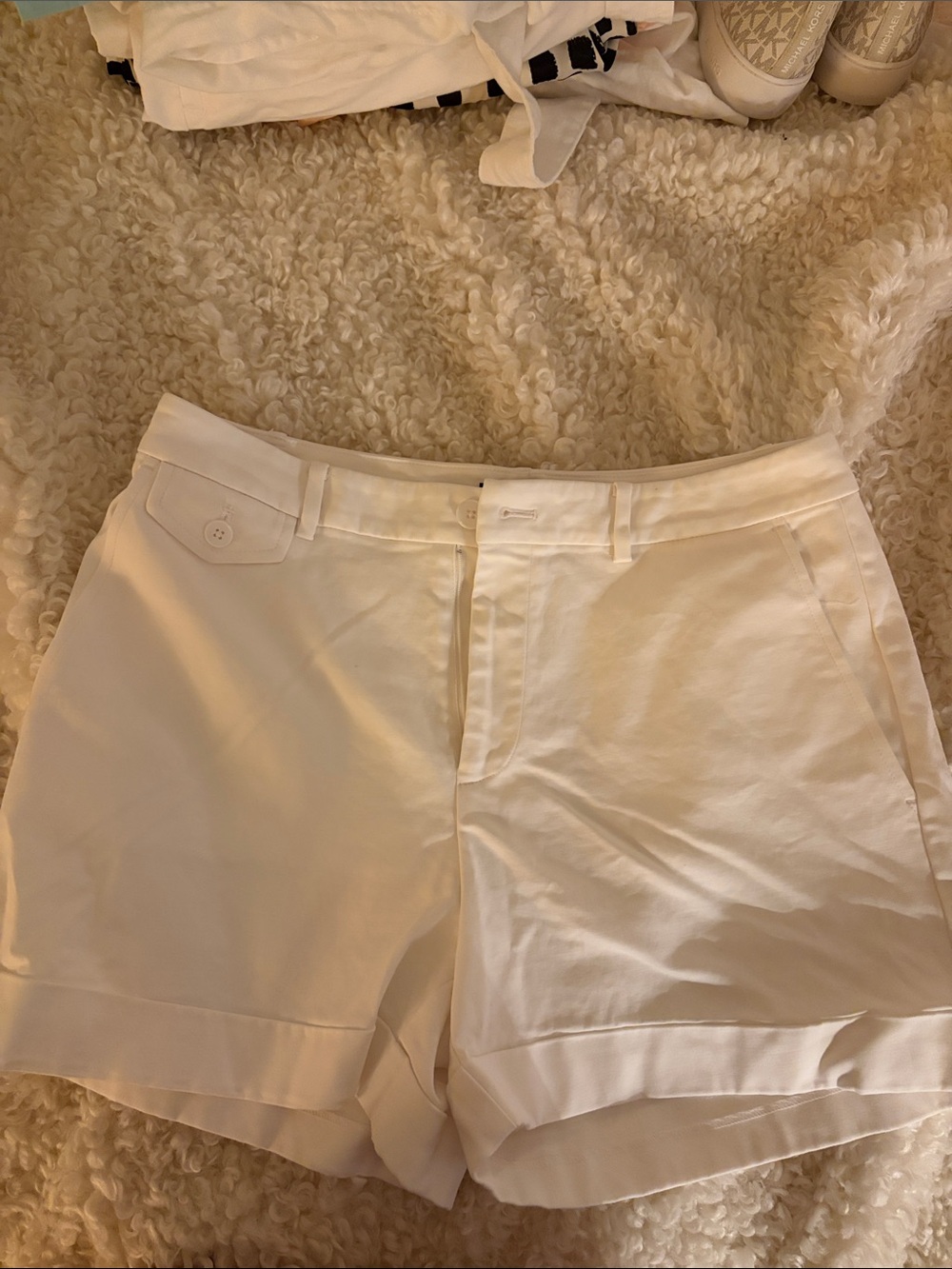 Lauren Ralph Lauren White Tailored Cuffed Shorts